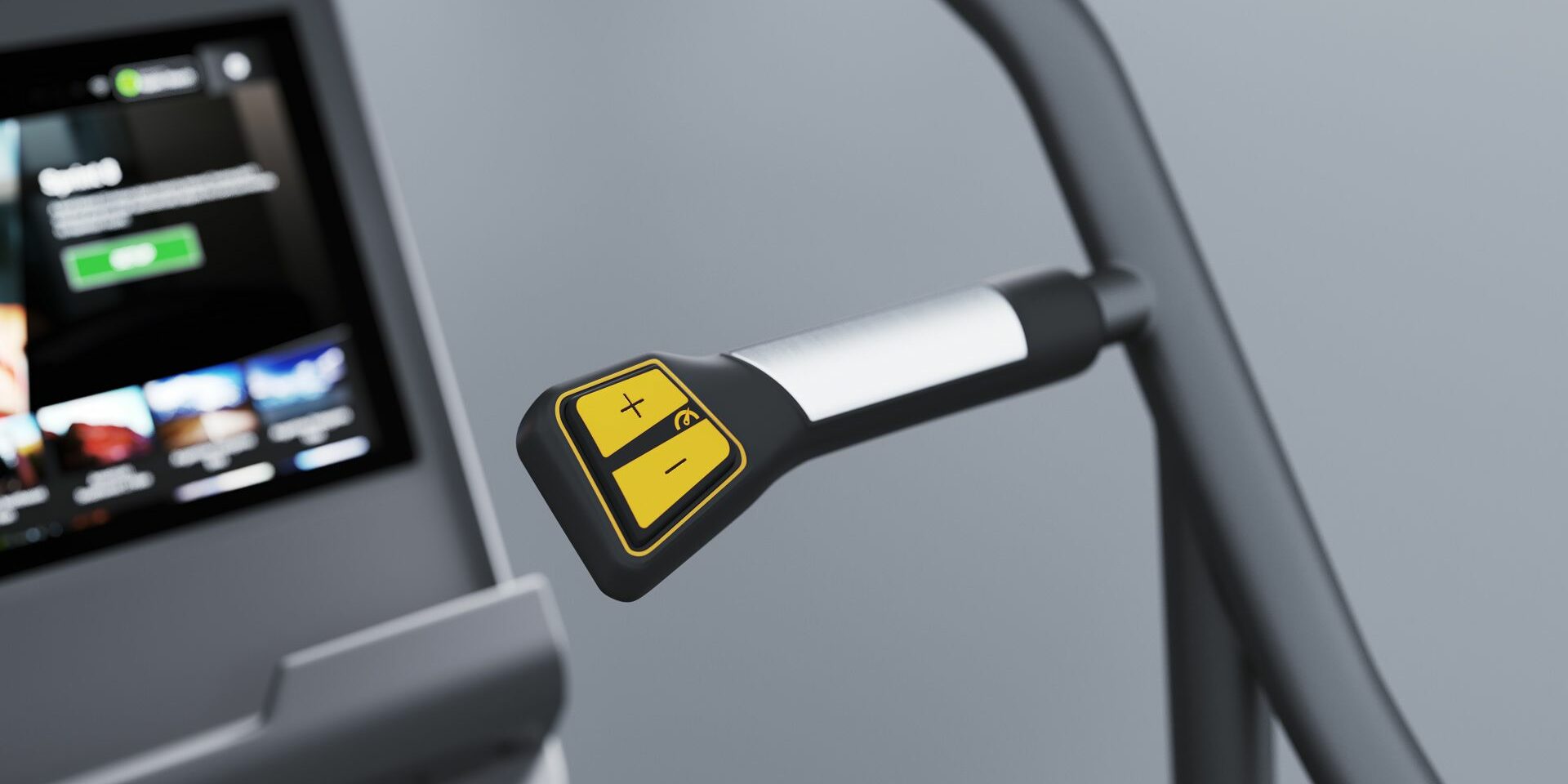 cameo shot. gym equipment cgi visualisation wonder vision matrix fitness treadmill gym